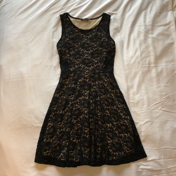 Black lace dress with tan underneath Clearance